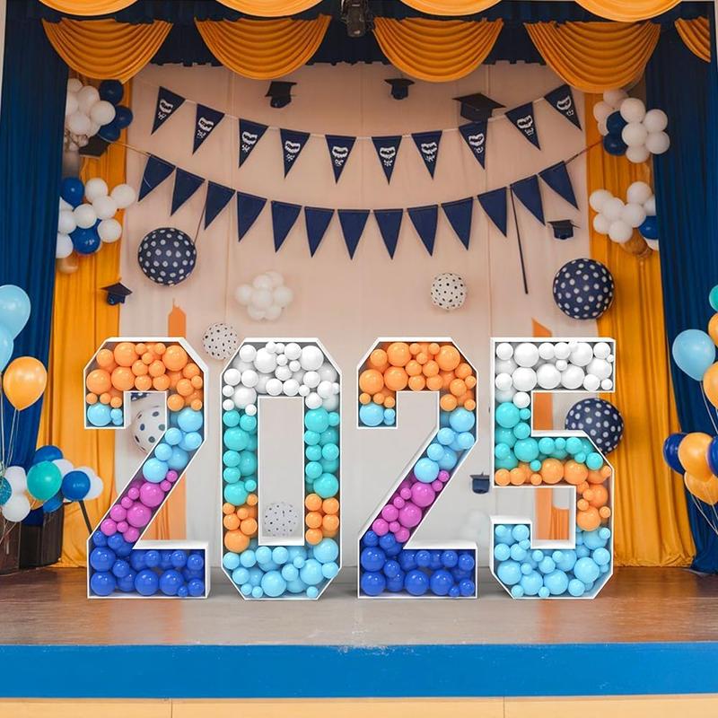 2.3ft Marquee Numbers Mosaic Numbers for Balloons Mosaic Balloon Frame Pre-Cut Foam Board for Christmas Baby Shower Engagement Wedding Birthday Bachelorette Party Decorations Backdrop Decor