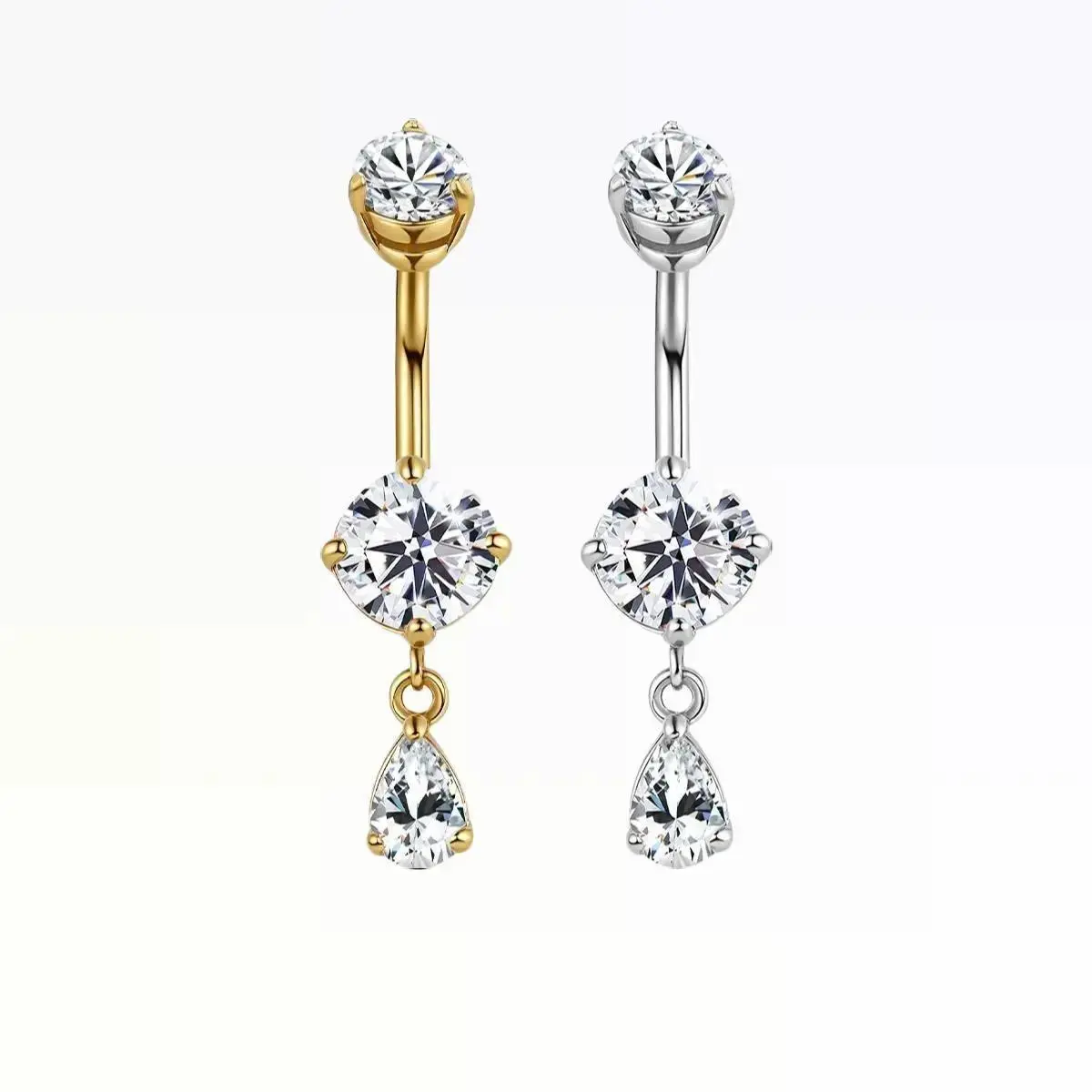 OUFER 14G Shiny CZ Dangle Belly Button Piercing, Non Tarnish Stainless Steel Female Body Jewelry, Cute Accessories for Women OUFER 14G Shiny CZ Dangle Belly Button Piercing, Non Tarnish Stainless Steel Female Body Jewelry, Cute Accessories for Women