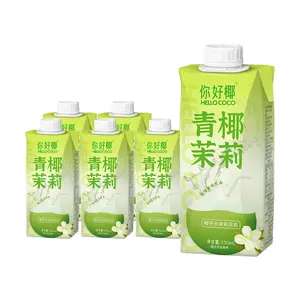 Hello Coco Coconut Water with Jasmine Tea, 330ml Cans (6-Pack) - Clean Ingredients, Low Calorie, 0 Fat, 0 Sugar