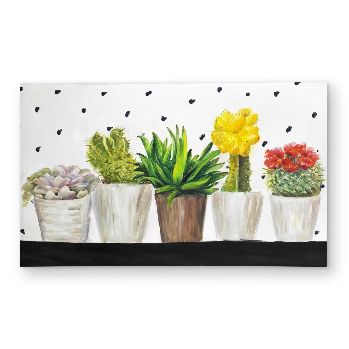 Begin Home Decor C1ROAR35LNDQV9 3x5 ft. Polyester Floral Print Botanical Cactus Artwork Indoor/Outdoor Rectangle Rug