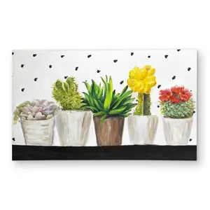 Begin Home Decor C1ROAR35LNDQV9 3 x 5 ft. Small Cactus & Succulents Rug - Floral Botanical Decor - Rectangle