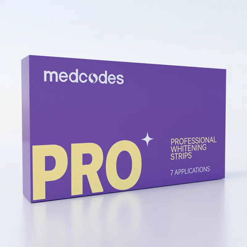 Medcodes Professional Teeth Whitening Strips - Teeth Brightener with Non-Slip Dry Strip Technology, 7-Day Treatment, 7 Applications, Single Item