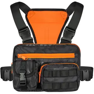 Tactical Chest Bag,  Tactical EDC Chest Rig, Molle & Pistol Holster for Men Women - Quick Release Harness Pack for Hunting Hiking Fishing Running - Lightweight Outdoor Vest