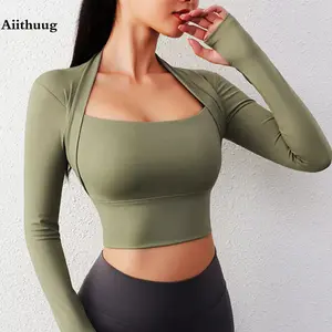 Womens Padded Yoga Long Sleeve Shirts