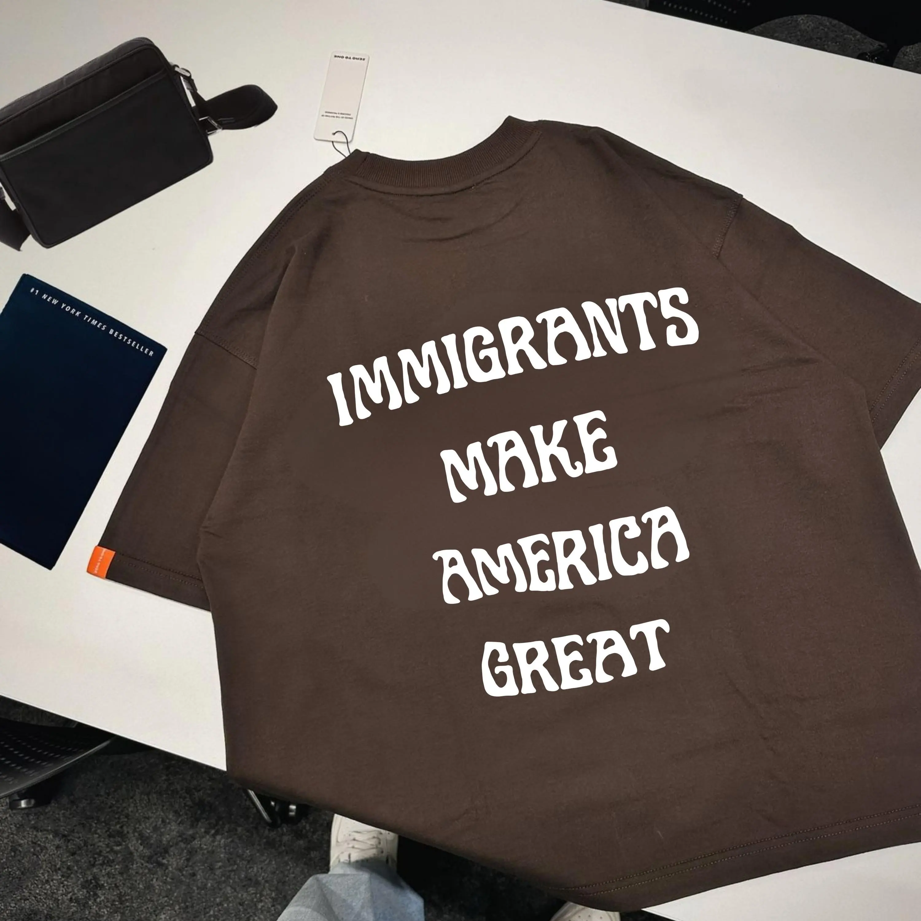 Immigrants Make America Great T-Shirt, Statement Social Justice Sweatshirt, Activist Equality Tee, Unisex Streetwear Cotton Hoodie