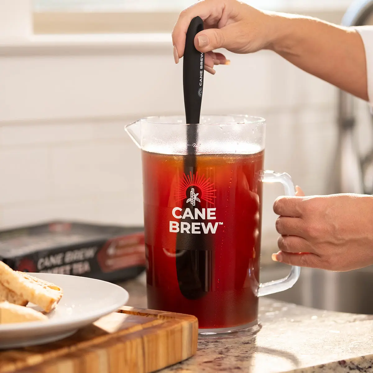 Cane Brew 1/2 Gallon Clear Covered Pitcher - Commercial Grade BPA-Free - Made in USA - Non-Returnable Drinkware