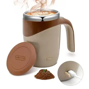 USB Rechargeable Automatic Self Stirring Coffee Mug 380ml SUS304 Stainless Steel Magnetic Electric Mixing Cup with Lid, Hands-Free Portable Stir Cup for Coffee, Protein Powder, Milk Cocoa Office Travel Home Use