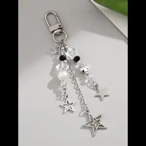 Cute star design keychain, fashionable ladies' and girls' keychains, fashionable full set and exquisite birthday gift keychains