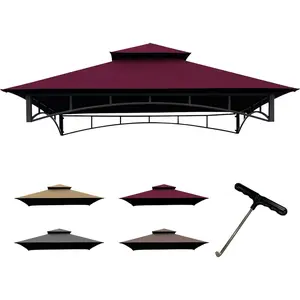 Replacement Gill Gazebo BBQ Canopy Top for Model #L-GG001PST-F,8x5 Gazebo Grill Canopy BBQ Gazebos Top Only, Burgundy