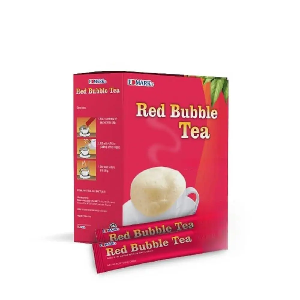 Edmark Box Edmark Red Bubble Tea Instant Tea Powder Mix With Red Yeast 2-in-1-1 ...