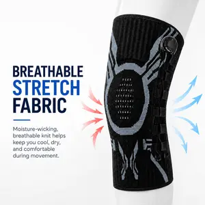 Adjustable Compression Knee Brace with Dial Fit System, Patella Gel Pad & Side Stabilizers, Knee Support for Meniscus Tear, ACL, MCL, Arthritis & Joint Pain