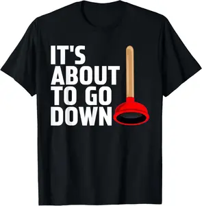 Women's 100% Cotton Short-Sleeve Round Neck T-Shirt - Premium Fit Lady Garment, Funny Plumber Plunger Gag Art Shirts, for Tropical Beach Daily Casual Wear