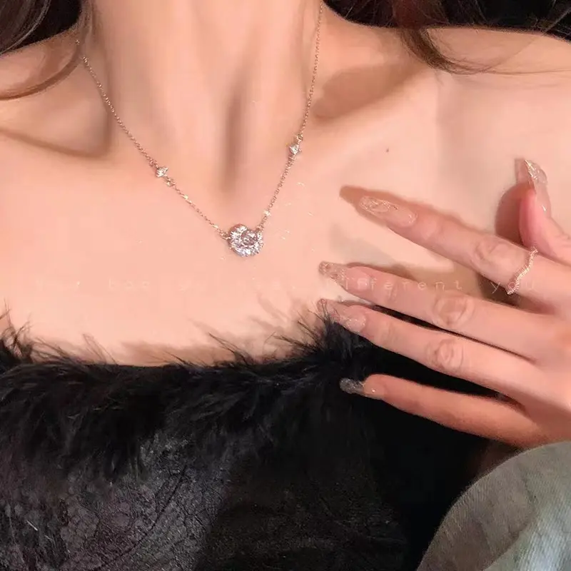 XL 053 Dreaming Heart Moon Necklace