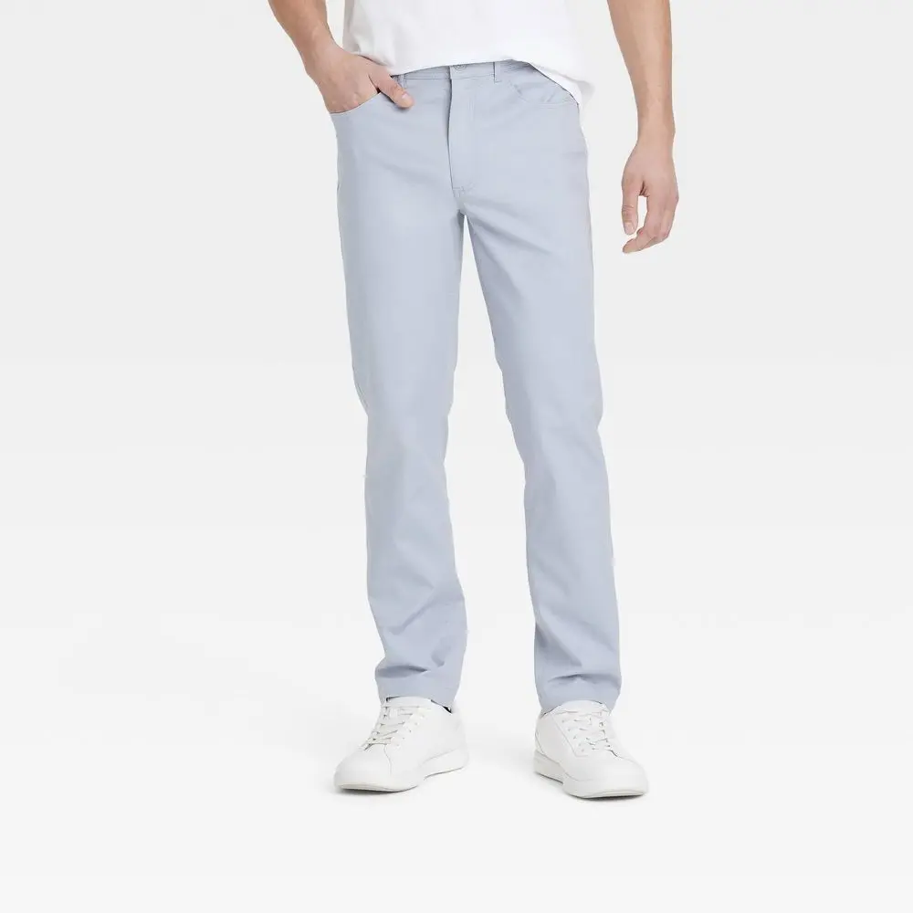 Men's Comfort Wear Slim Fit 5-Pocket Pants - Goodfellow & Co - Light Gray 38x30