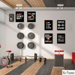 6pcs Inspirational Gym Decor, High-Quality Canvas Art Prints for Fitness Rooms, Positive Wall Posters for Workout Spaces