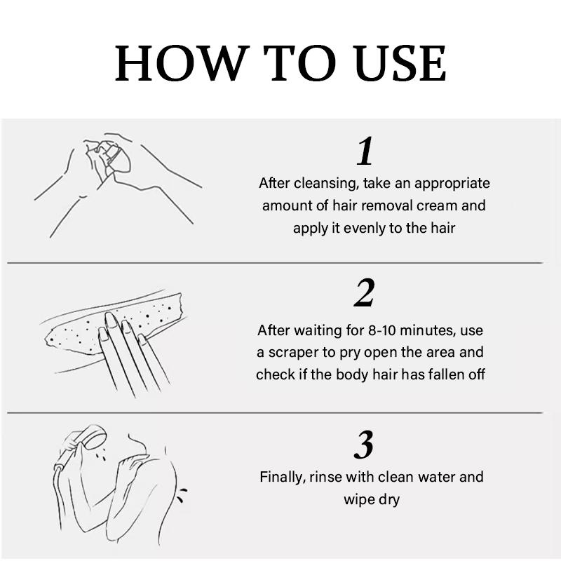 Rozino Body Hair Removal Cream 100g, Black Push Tube, Easy Apply for All Skin Types