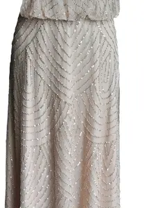Blush Adrianna Papell Beaded Formal Gown
