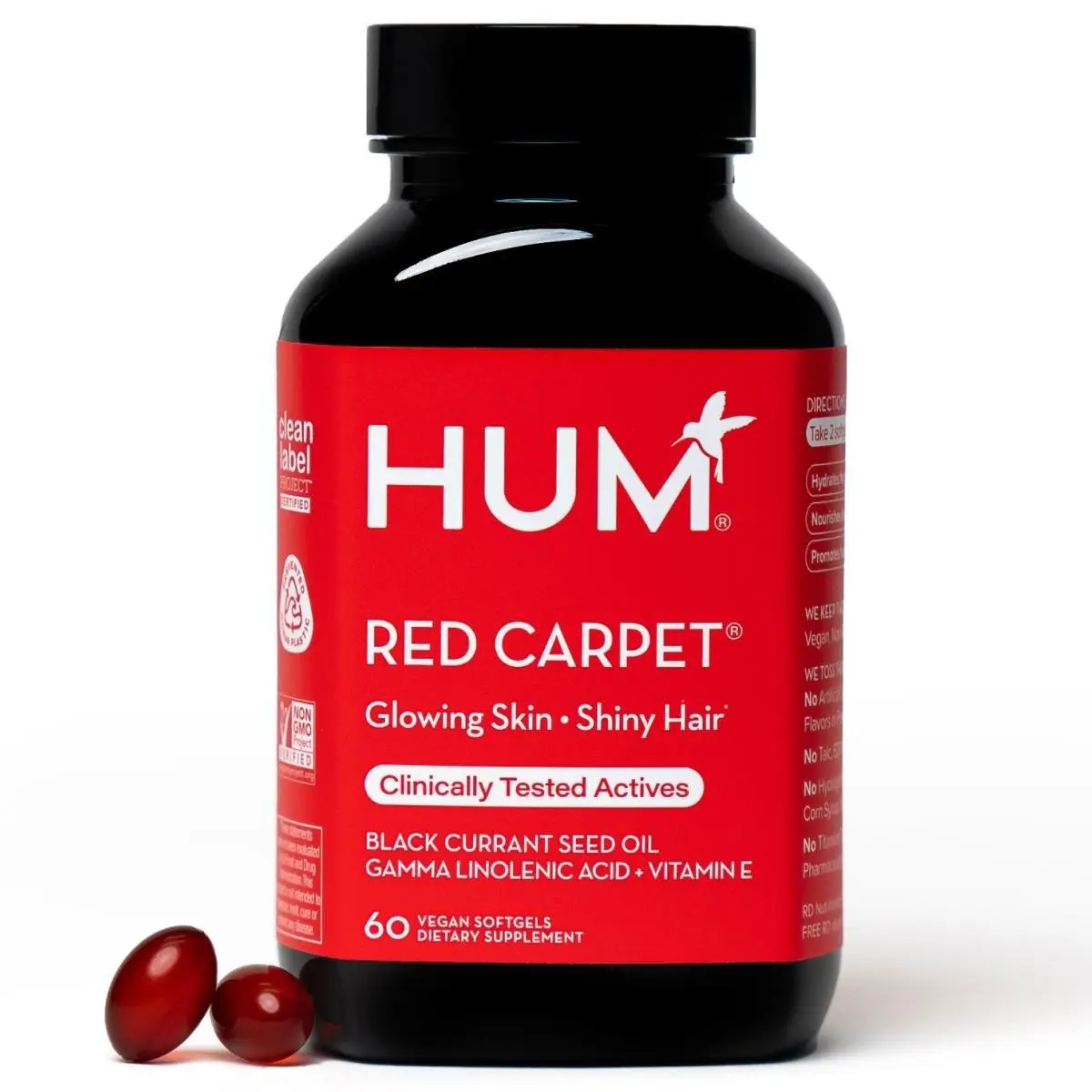HUM Red Carpet Hair & Nails Formula, 60 Vegetarian Softgels HUM Red Carpet Hair & Nails Formula, 60 Vegetarian Softgels
