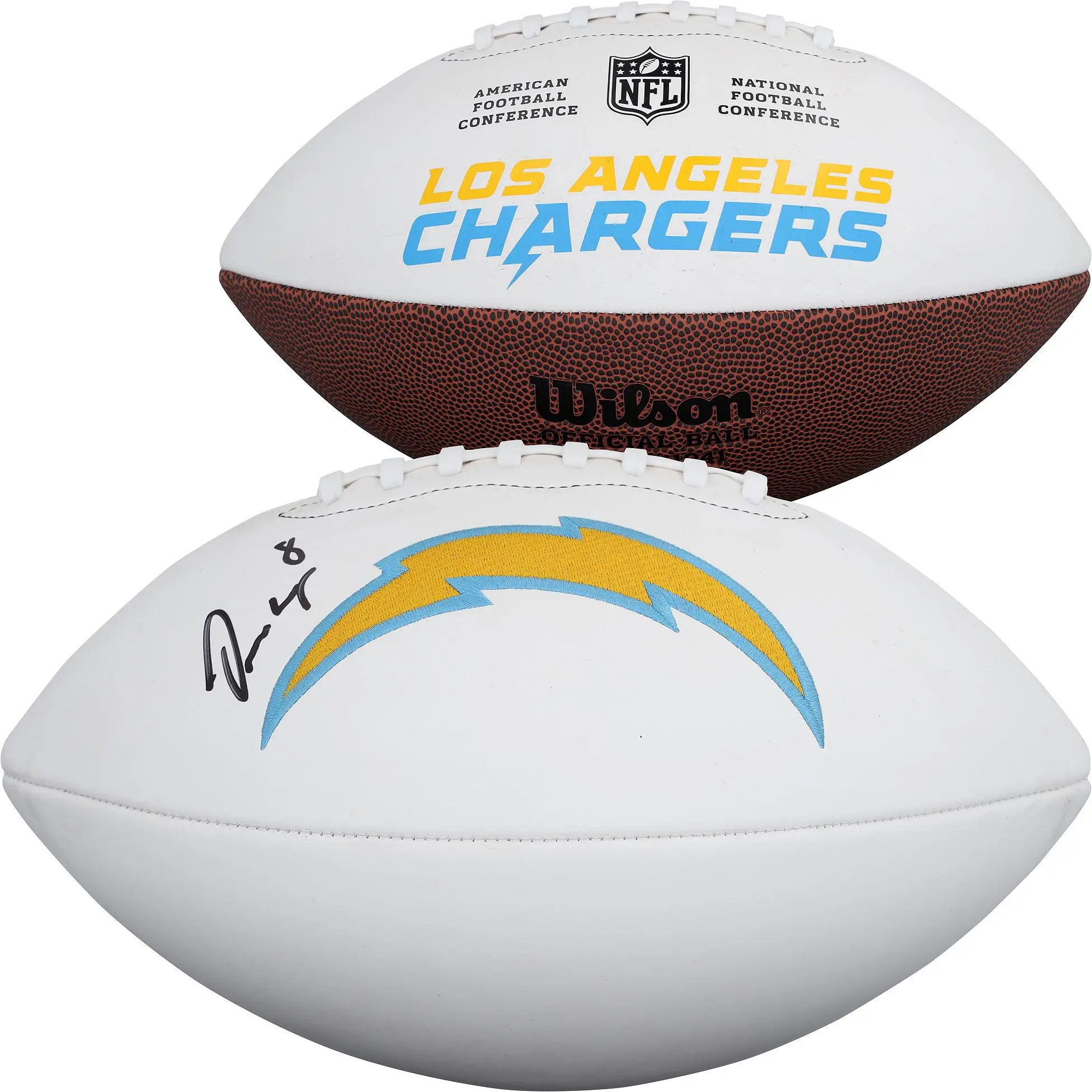 Omarion Hampton Los Angeles Chargers Autographed Wilson White Panel Football - Fanatics Authentic Certified