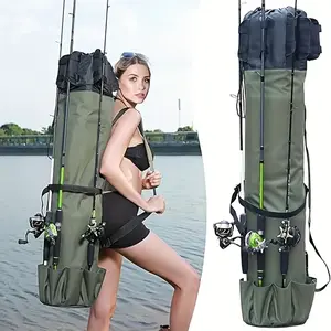 Fishing Rod Bag - 2 Color Options, Large Capacity Multifunctional Fishing Gear Storage Bag, Portable Crossbody & Handheld Carry Case for Fishing Rods, Durable Oxford Cloth Tackle Bag for Saltwater & Freshwater Fishing, Ideal for Travel & Outdoor Angling