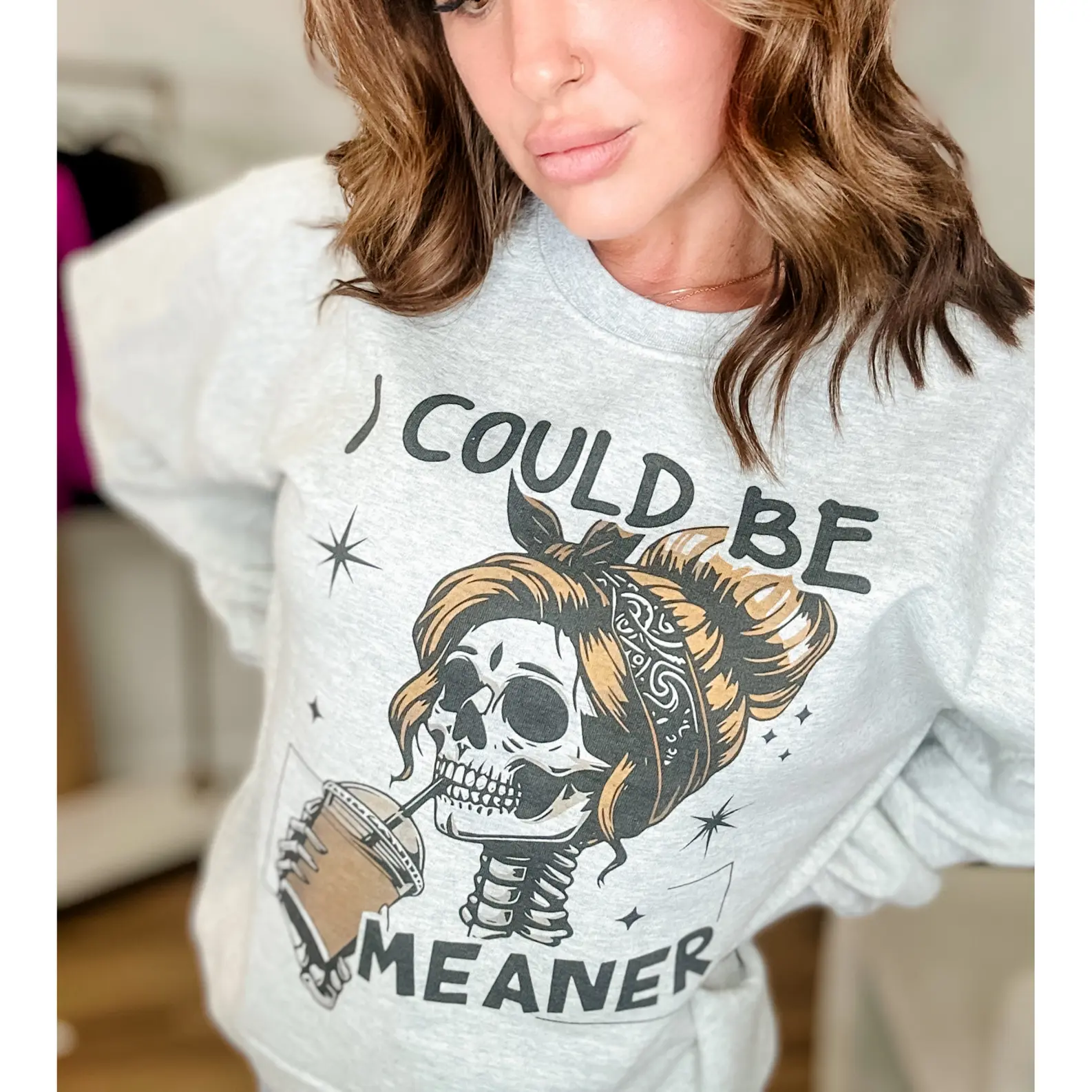 Skeleton Meaner Graphic Top