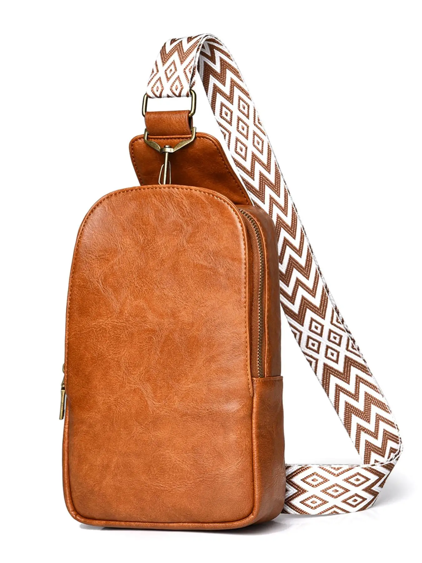 Retro Solid Adjustable Pu Leather Sling Bag, Simple Design Casual Plain Bum Bag, Fashion All-match Boho Style Bum Bag for Women for Daily Used