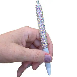 Sharpie S·Gel White Pens with Black Ink Hand-Rhinestoned Unisex Gift Set in Acrylic Box Perfect for Journaling & Gifts