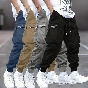 Men's Fashion Solid Color Work Pants with Flip Cover Pocket Trendy Jogger Trousers for Men's Wear Casual Menswear Plain Sport sweatpants men pants men Outfit Operator pantalones para hombre cargopantsmen men's work pants Activewear