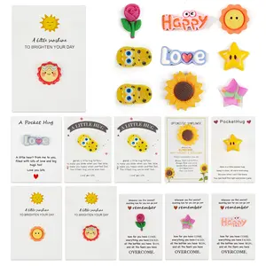 Christmas 10-Piece Resin Pocket Hug Card Set - Holiday Greeting Cards, Blessing Cards, Thank You Gift for Birthdays, Festive Occasions