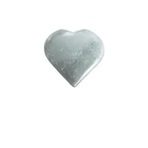 Orange/White Selenite Heart Shaped Palm Stone