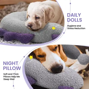 HiPetpy Dog Calming Pillow - Soft Neck Pillow for Dogs, Washable Sleep Pillow for Better Sleep, Reduces Anxiety, Gift for Small/Medium/Large Dogs and Cats