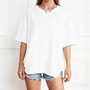 Pure cotton couple's crew neck T-shirt, unisex casual sports top, women's fitness wear, loose fitness shirt, basic simple men's loose large-size sports top, women's T-shirt, cotton unisex short sleeve White Tshirt