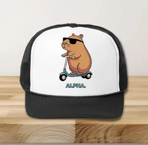 Capybara Cap, Summer Trucker Hat, Baseball Hat, Handmade Printed Cap, Cute Sun Hat, Animal Lover Gift