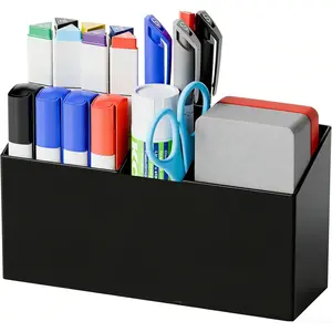 Dry Erase Marker Holder for Whiteboard,,Refrigerator,Fridge,Non Slip  Pencil Holder,Wall Mounted Acrlic Pen Holder with Adhesive,Classroom and Locker  Organizer,Black