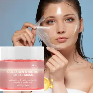 Collagen & Biotin Peel-Off Mask, Deep Moisturizing Face Mask, Lifting Firming Skin Care for Men Women, Facial Treatment Products