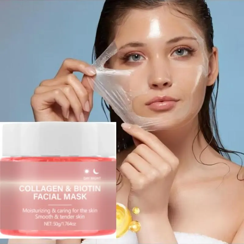 Collagen & Biotin Peel-Off Mask, Deep Moisturizing Face Mask, Lifting Firming Skin Care for Men Women, Facial Treatment Products