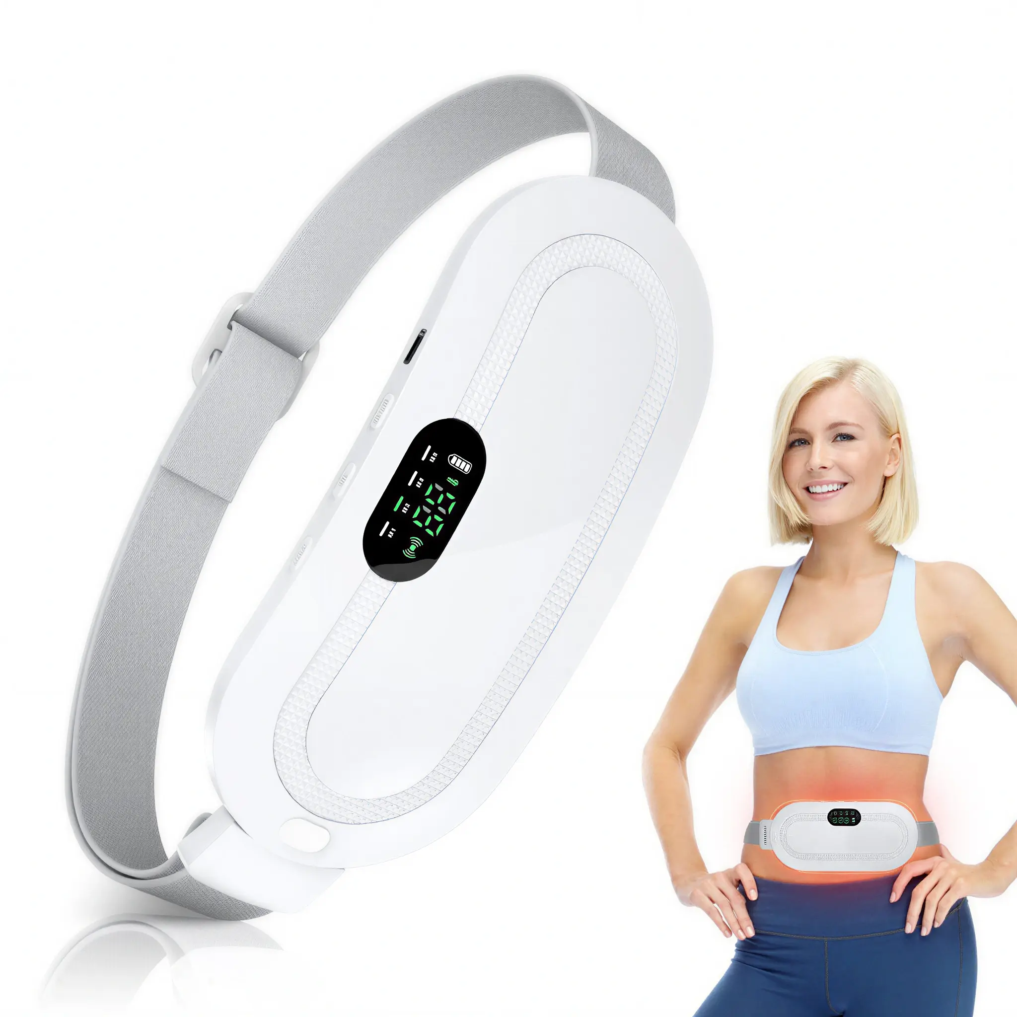 Menstrual Heating Pad Smart Uterus Warmer Belt For Women, Cordless Heating Pad, Electric Waist Belt, Waist-Vibrating Abdominal Massager Body Care Tool Body Care Machine