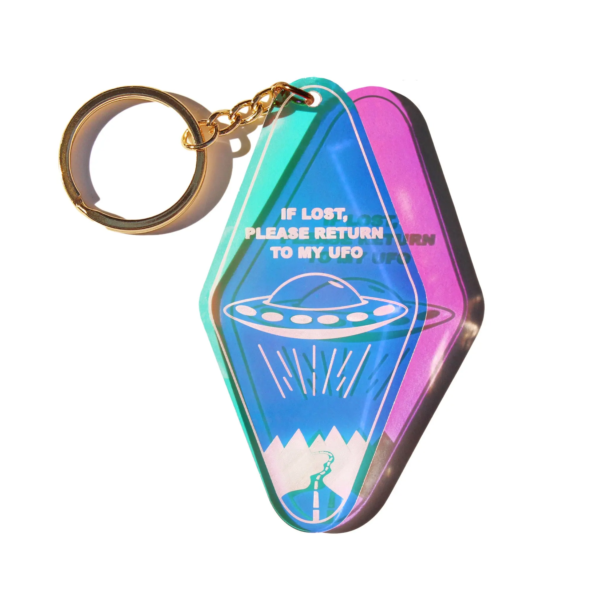 UFO IRIDESCENT KEYCHAIN