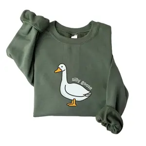 Silly Goose Sweatshirt, Funny Hoodie, Silly Goose Sweatshirt, Funny Sweatshirt, Woman Sweatshirt, Gift for Goose Lover Fit Unisex  Sleeves Soft