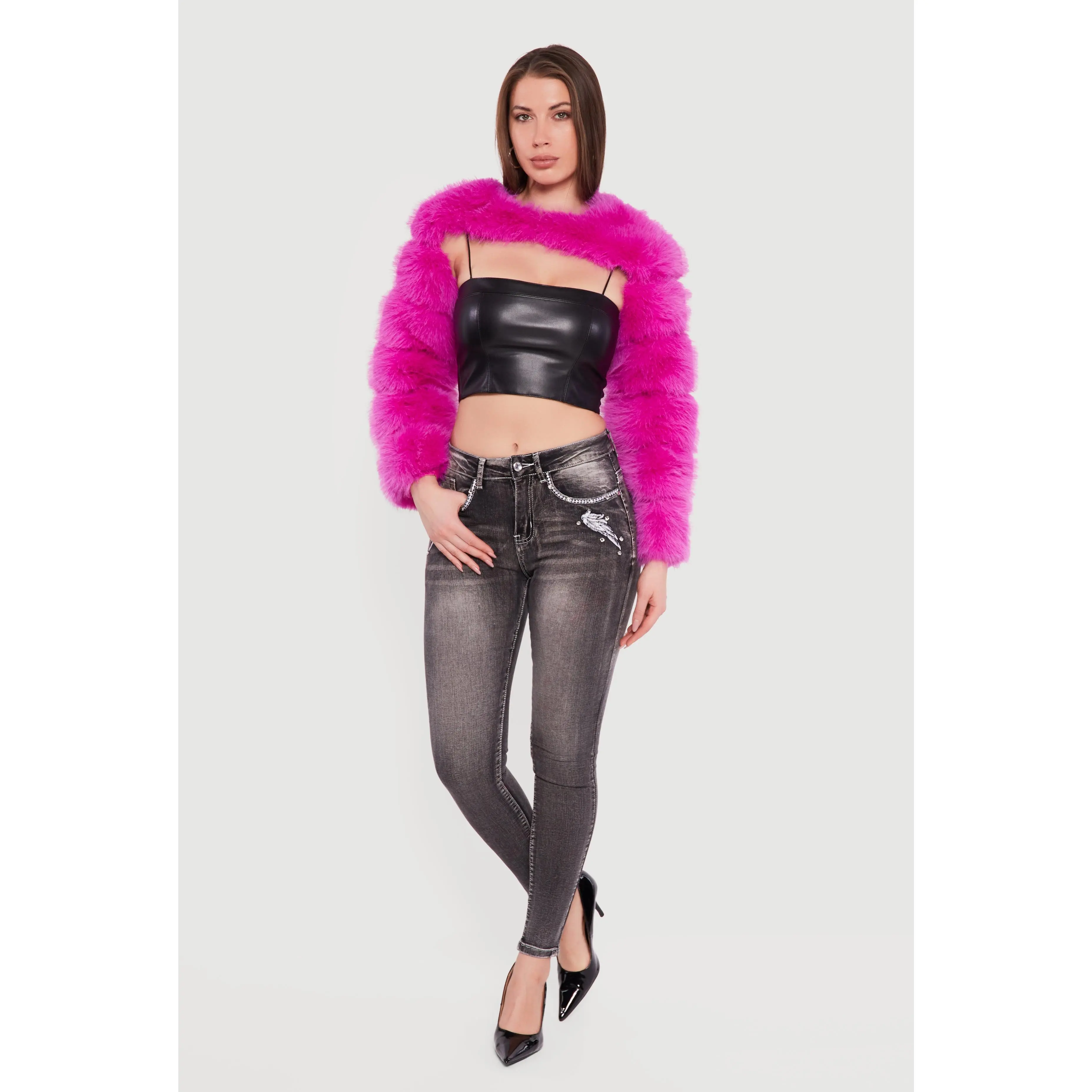 Faux Fur Bolero Jacket