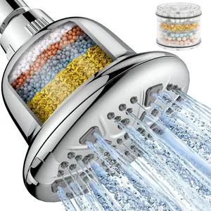 Filtered Shower  - High  Shower  with Filter for Hard Water Softener - 7 Settings Bathroom Rain Showerhead to Remove Chlorine and Heavy Metals (Chrome)