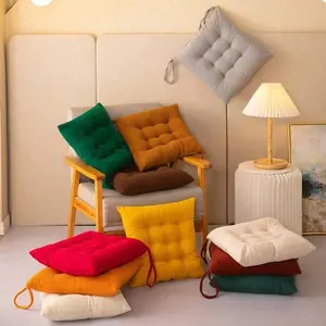 Velvet Chair Cushions with Ties, Ultra-Soft Warm Square Seat Pads, Cozy Reading Nook Accessories, Non-Slip Home Decor for Adults, Soft Padded Cushion