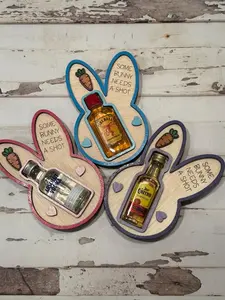 Small gift box,  gift for men or women, Easter gift for adults... display item. That bunny needs a glass of wine.