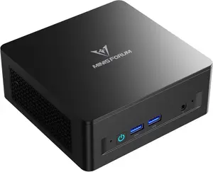 MINISFORUM UM760 Slim Mini PC AMD Ryzen 5 7640HS DDR5 32G RAM+1TB SSD PCIe4.0, HDMI/DP/USB4 8K@60Hz Output, 2.5G RJ45, 4X USB Port Desktop Computer