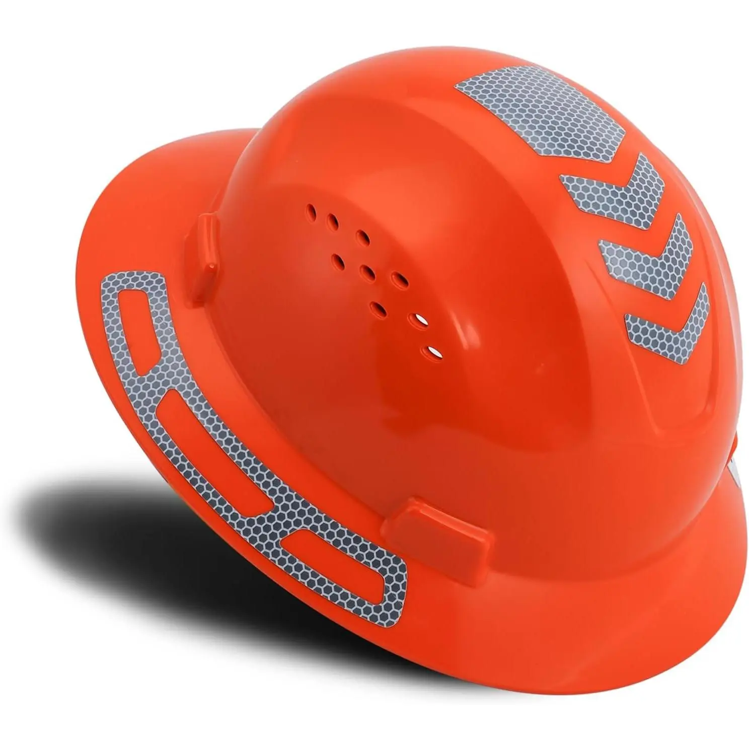Full Brim Vented Hard Hat with Adjustable Fit for Outdoor Work, Unisex Design with Impact Resistance and Chin Strap