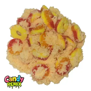 Candy Remix Extreme Sour Peach Ring Snacks - Small Batch Viral Bite-Sized Candies with Sweet Peach Flavor Mix, Ideal for Room Temperature Storage