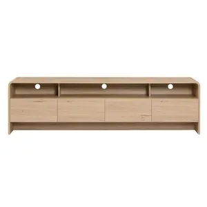 [SummerVibes]AMERLIFE 70" Modern TV Stand for TVs Up to 80", Wood TV Console with Curved Profile Design & 2 Storage Cabinets, Media Console Entertainment Center for Living Room, Bedroom/Best Gift Ideas/Christmas Gifts