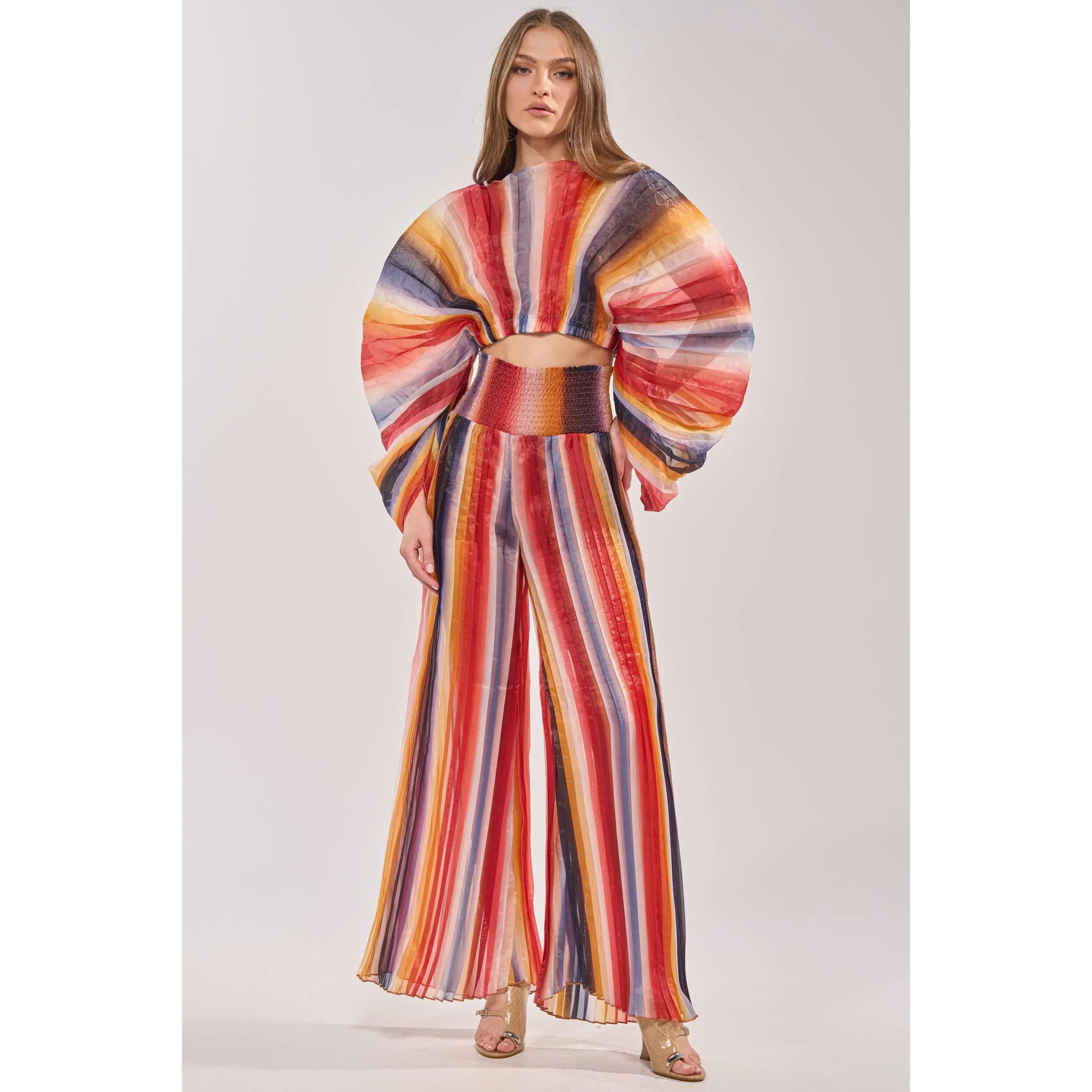 FANNED OUT CHIFFON PANT