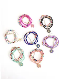 5pcs Multicolor Colorful Seed Bead Wrap bracelets/Summer bracelet Stack/Colorful Beaded bracelets/Hand Breaded bracelets/Mix & Match