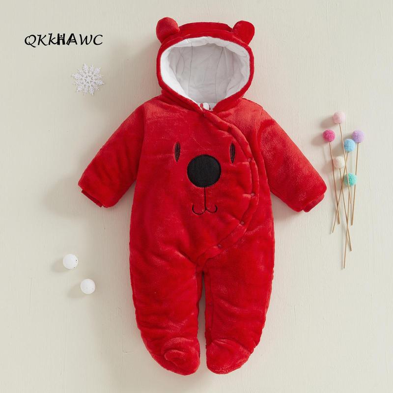 Baby Hooded Footie Romper Snap Up Fleece Snowsuit Winter Outwear Cute Pattern Jumpsuit Cozy Baby Hooded Footie Romper Snap Up Fleece Snowsuit Winter Outwear Cute Pattern Jumpsuit Cozy